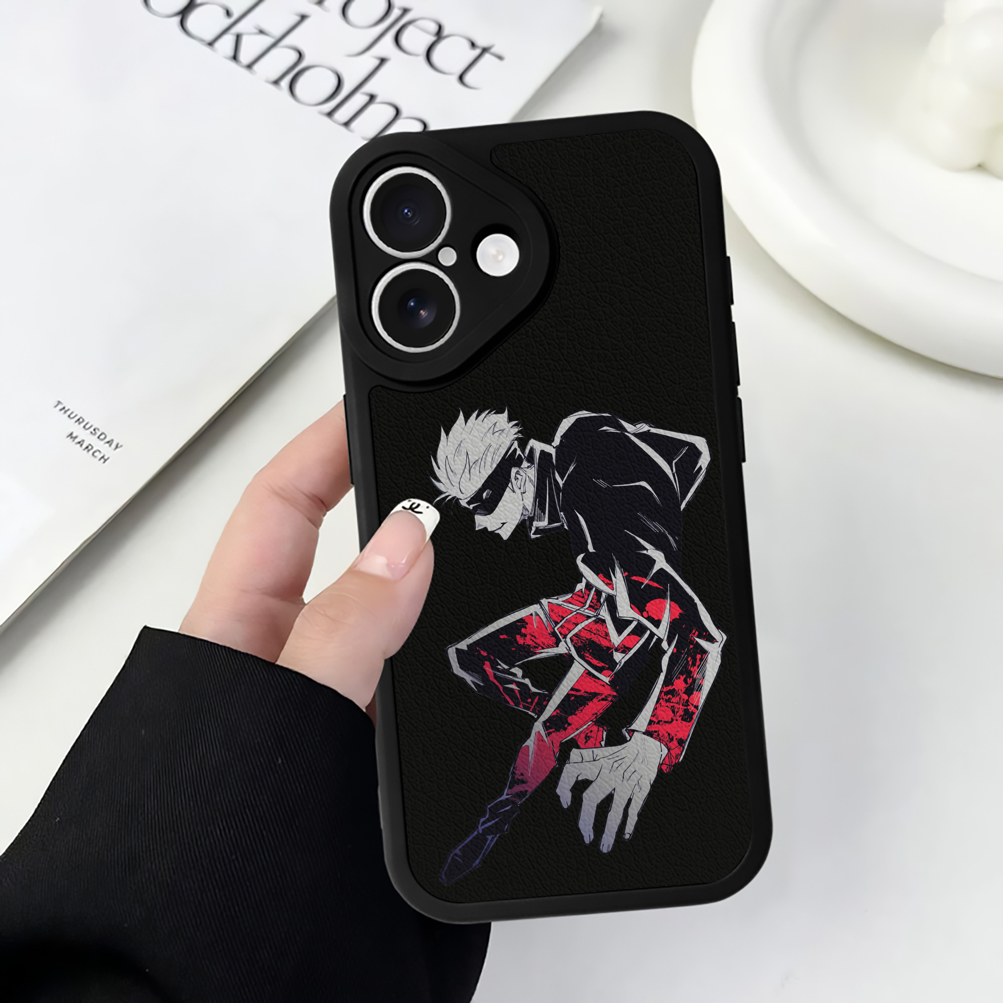 （画像用） 呪術廻戦 Jujutsu Kaisen 【iPhone 16シリーズ対応】シリコンスマホケース（レザー調） 材質：シリコン